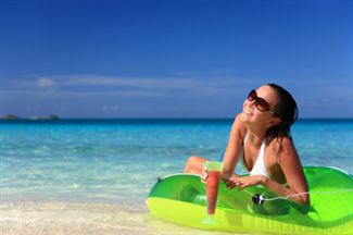 Women laying on the beach in key west florida